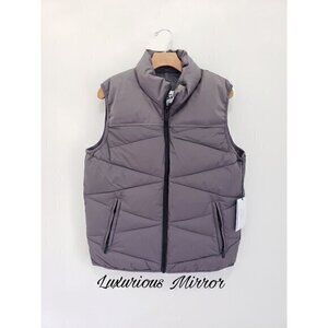 Ugg Curtis Full Zip Cotton Mens Puffer Sleeveless Pocket Vest Charcoal Gray Sz S